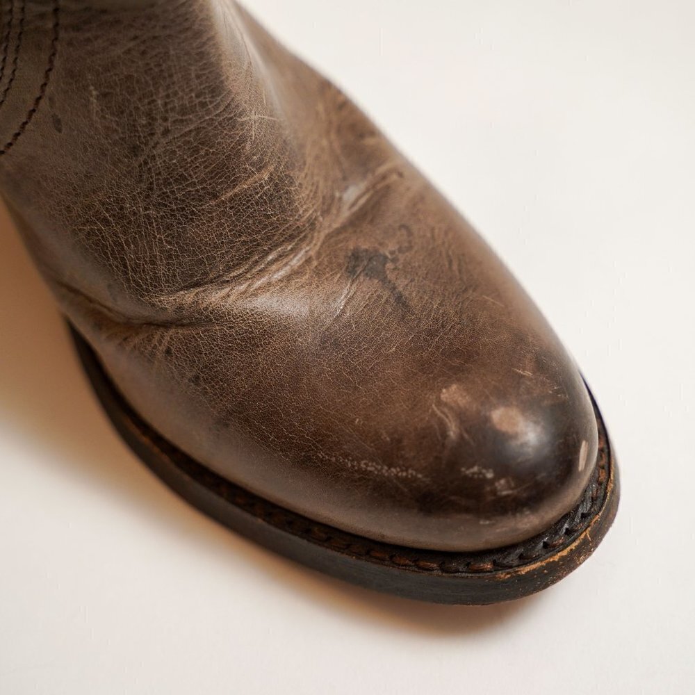 Frye Tall Jane Cuff Leather Riding Motorcycle Boots - Picture 10 of 13